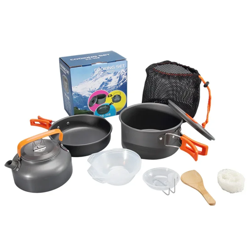 

Goture Collection Camping Cookware Set Aluminum Portable Outdoor Tableware Cookset Cooking Kit Pan Bowl Kettle Pot Hiking