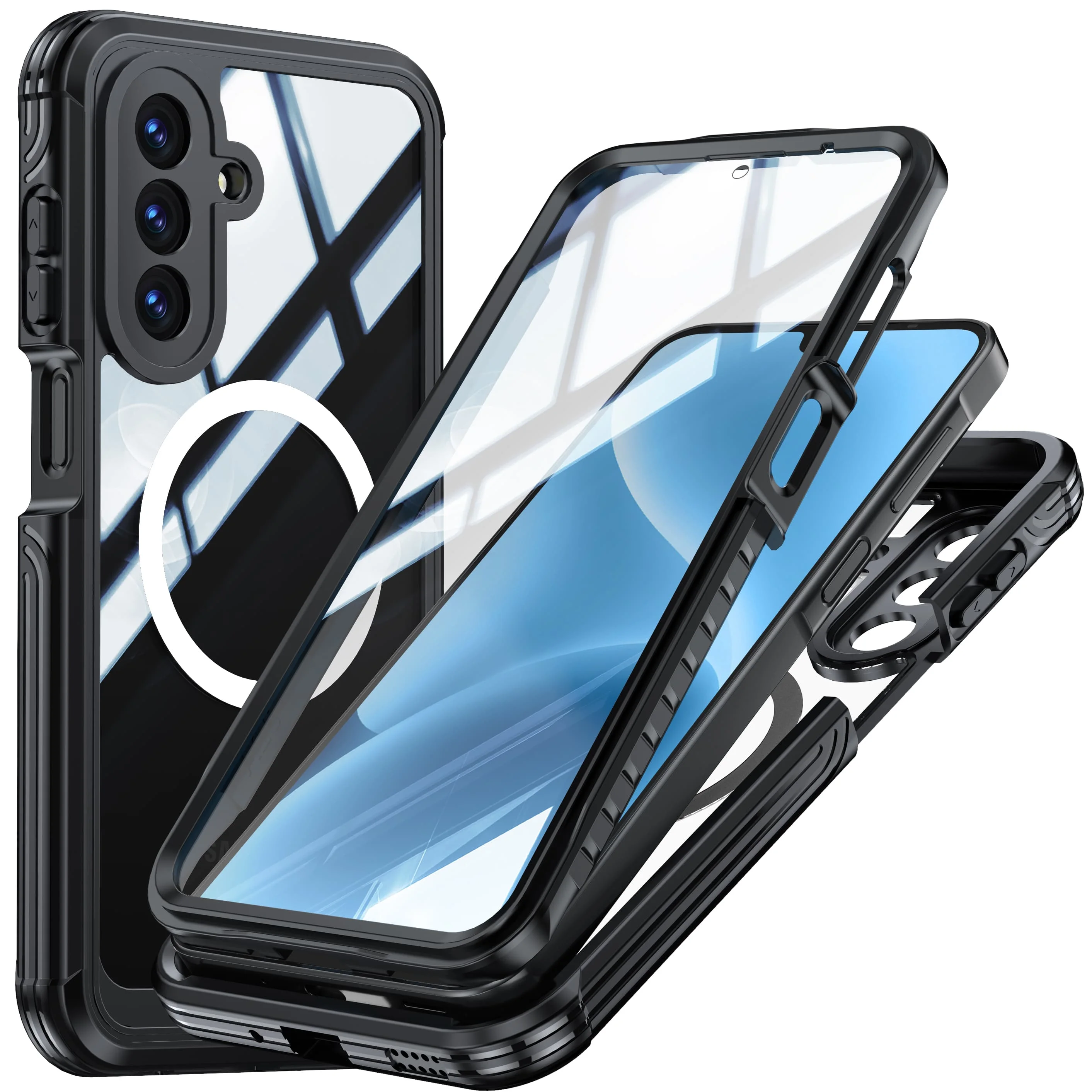 Premium Transparent 360° All-Inclusive Phone Case with Tempered Glass Front