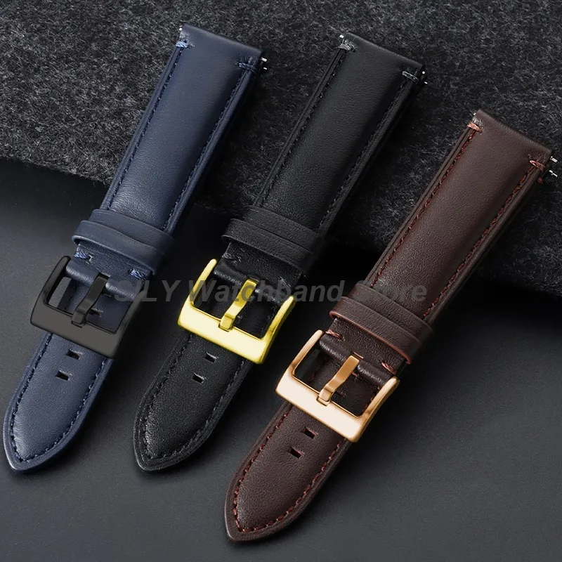 Vintage Cowhide Leather Strap Quick Release Watch Band - Universal Men & Women Bracelet