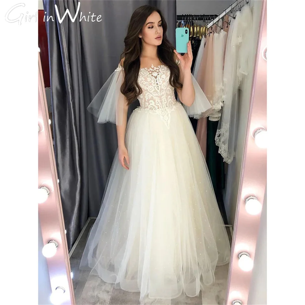 

Платье Свадебное ТРАПЕЦИЕВИДНОЕ с квадратным вырезом, с кружевной аппликацией, на тонких бретельках, со шлейфом, для принцессы