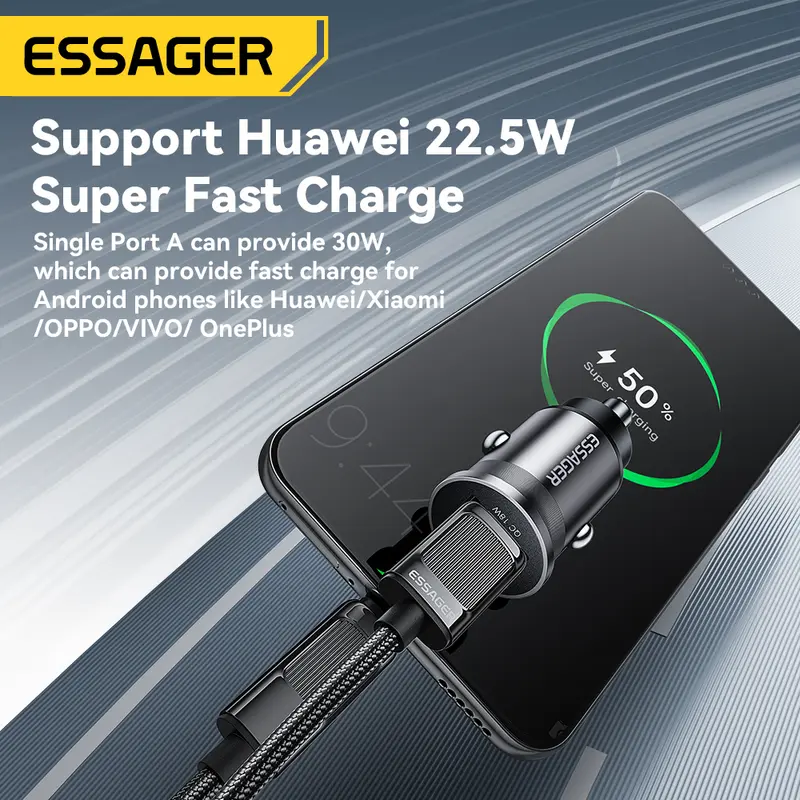 Essager 45W Car Charger Fast Charging Dual Port  PD QC3.0 Type-C Quick Charger for iPhone 16 15 14 Samsung Xiaomi Huawei Oppo - Image 4