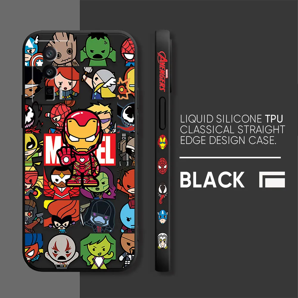 thumbnail image 1 of Case For Redmi K60E K60 K50 K40S K40 K30 9A 9 8A 10 Pro 4G 5G Simple Liquid silicone Case Marvel Cartoon Iron Spider-Man Poster, 1 of 5