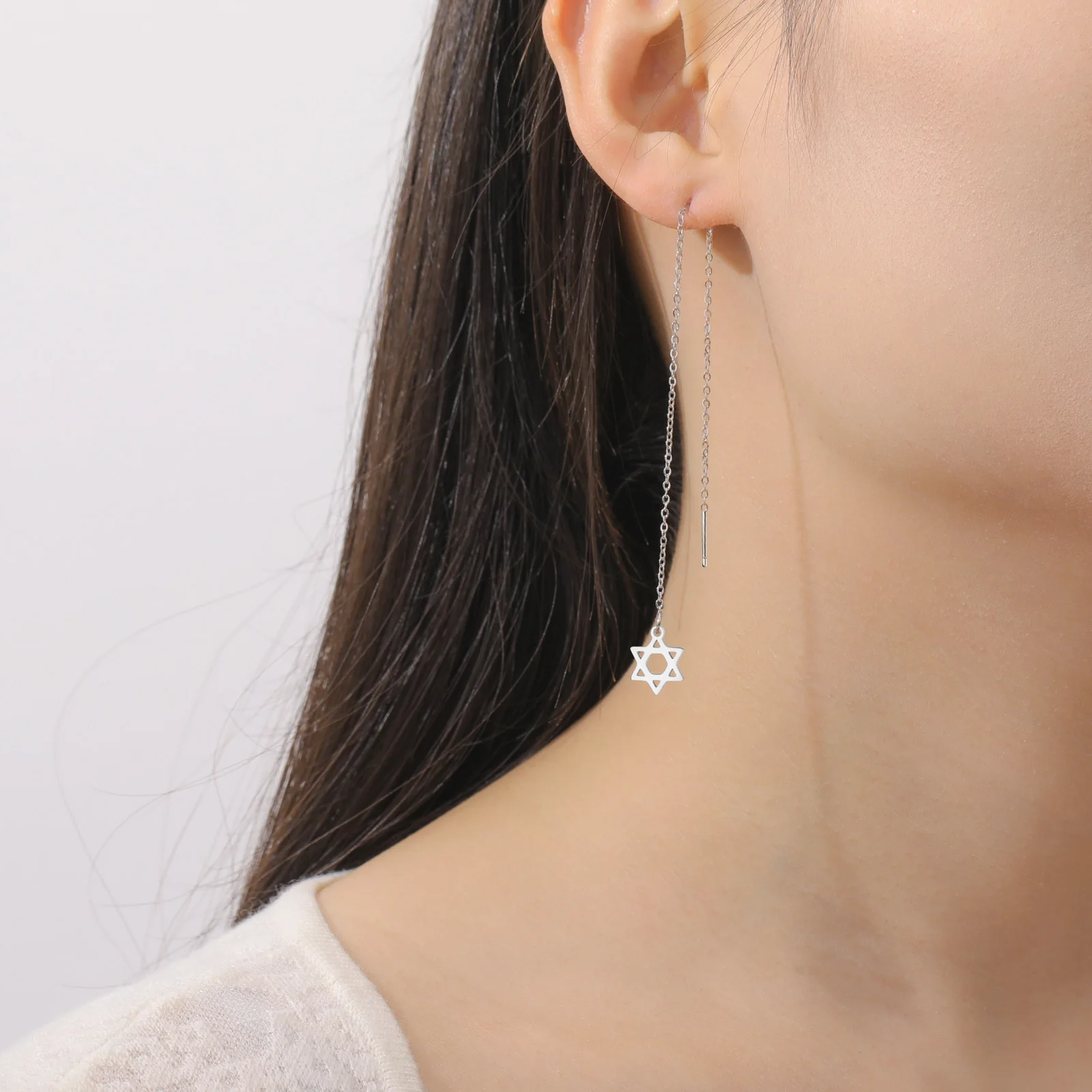 Orecchini a forma di stella di David in argento sterling: geometria sacra - Italia