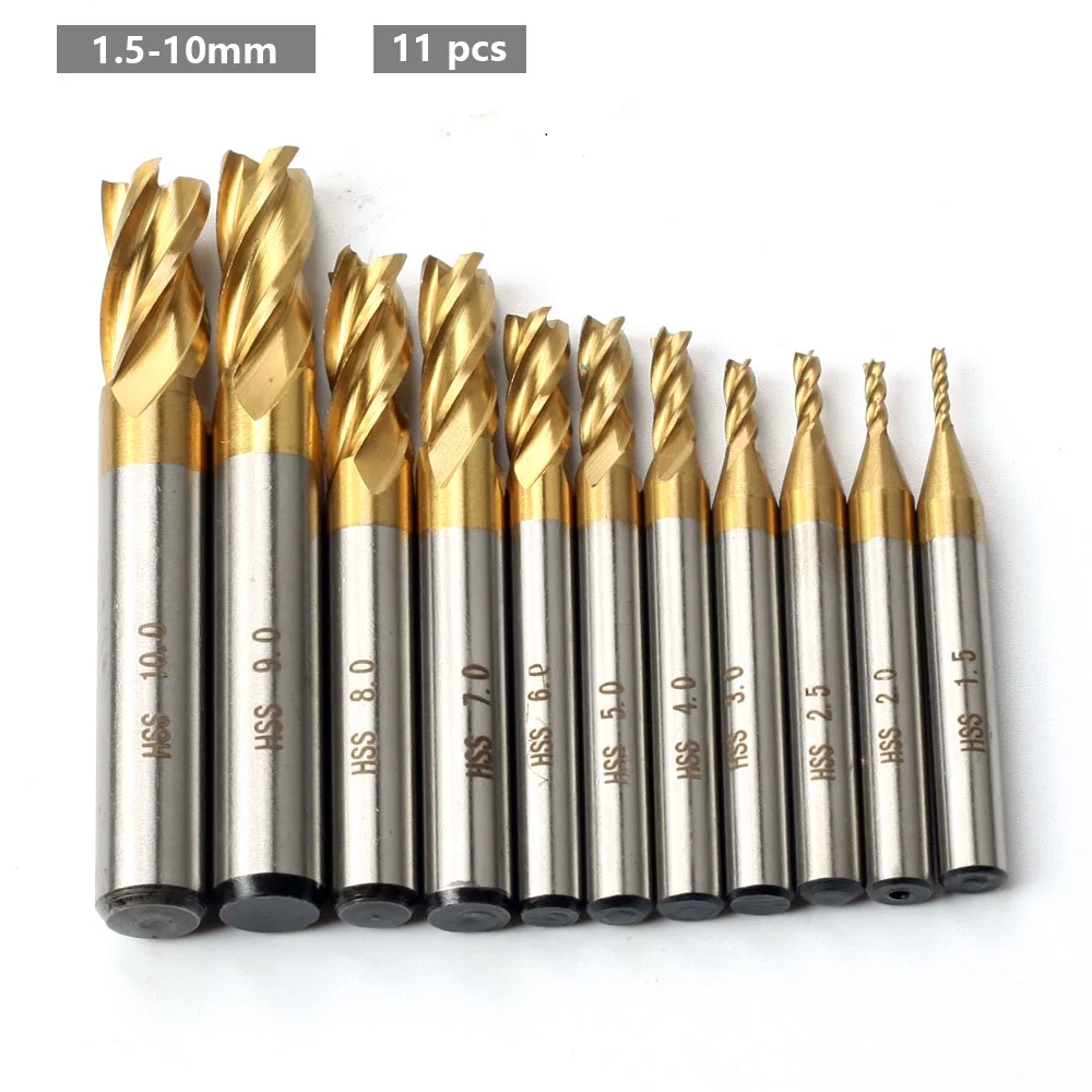 5pcs 4Flute End Mill Cutter Drill Bit HSS CNC Milling Tool Hard Straight Shank | UK