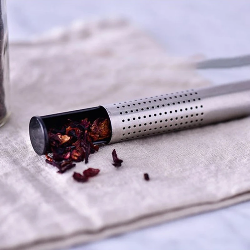 Stainless Steel Tea Infuser Pipe Filter Steeper Teapot Coffee Loose Leaf Herbal Holder Strainer Tube Spices Tools