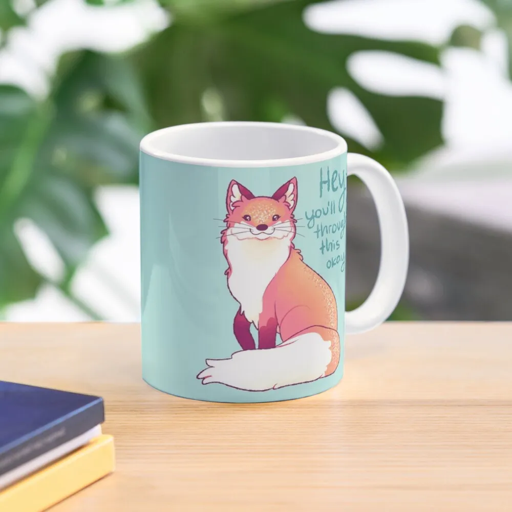 

HEY, you'll get through this okay Magical Sparkle Fox Coffee Mug Travel Cup Customizable Cup Mug Kawaii Cups And Mugs