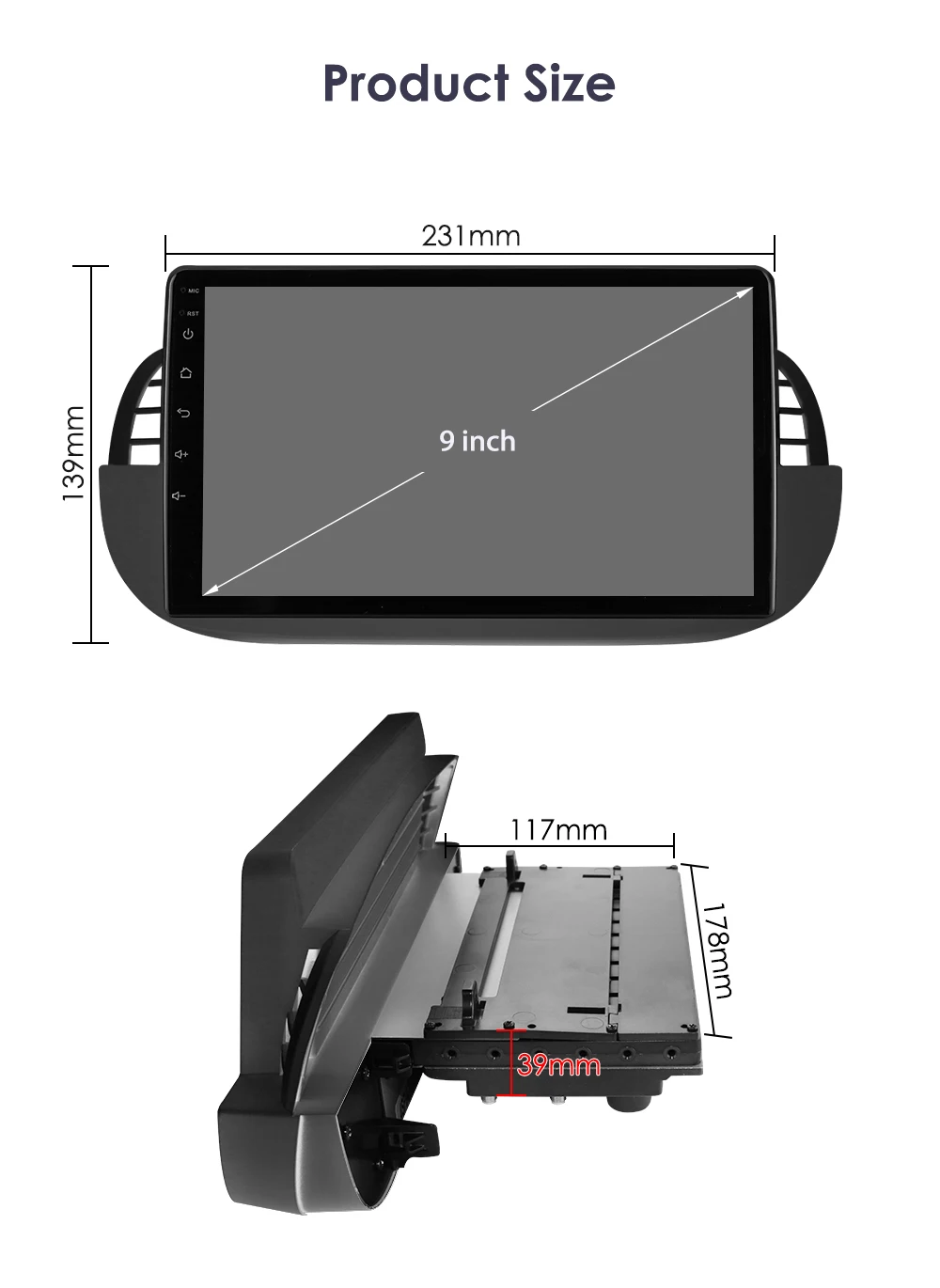 Auto Intelligente Systeme Android Auto Radio für Fiat 500 2007-2015 Carplay GPS Android Auto Multimedia 1DIN Player WIFI DSP stereo – Detail 37