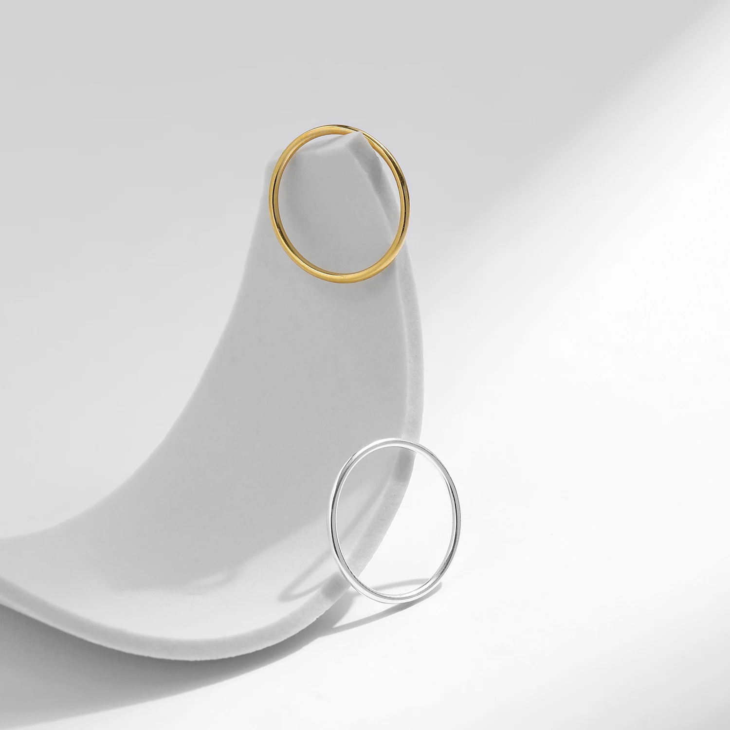 Silver Rings 925 Sterling Silver Minimalist Thin Stackable Fashion Rings Classic Gold Color Fine Jewelry For Women Girl Party Gifts