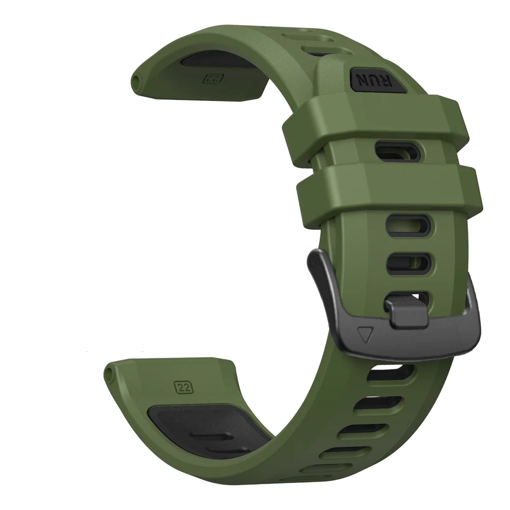 Sport Silicone Strap, 22mm - Versatile Watch Band and Wristband Bracelet