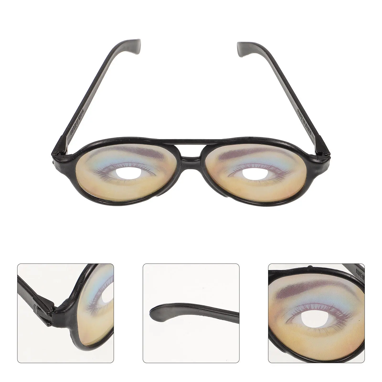 재미있는 안경 큰 프레임 프리 사이즈 대부분의 사람에게 맞는 가벼운 안경 할로윈 코스프레 장난 소품 재미있는 안경