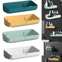 Self Adhesive Wall Mounted Storage Rack Box Bathroom Shelves Toilet Washstand Punch Free Shampoo Holder Bathroom Accessories 1