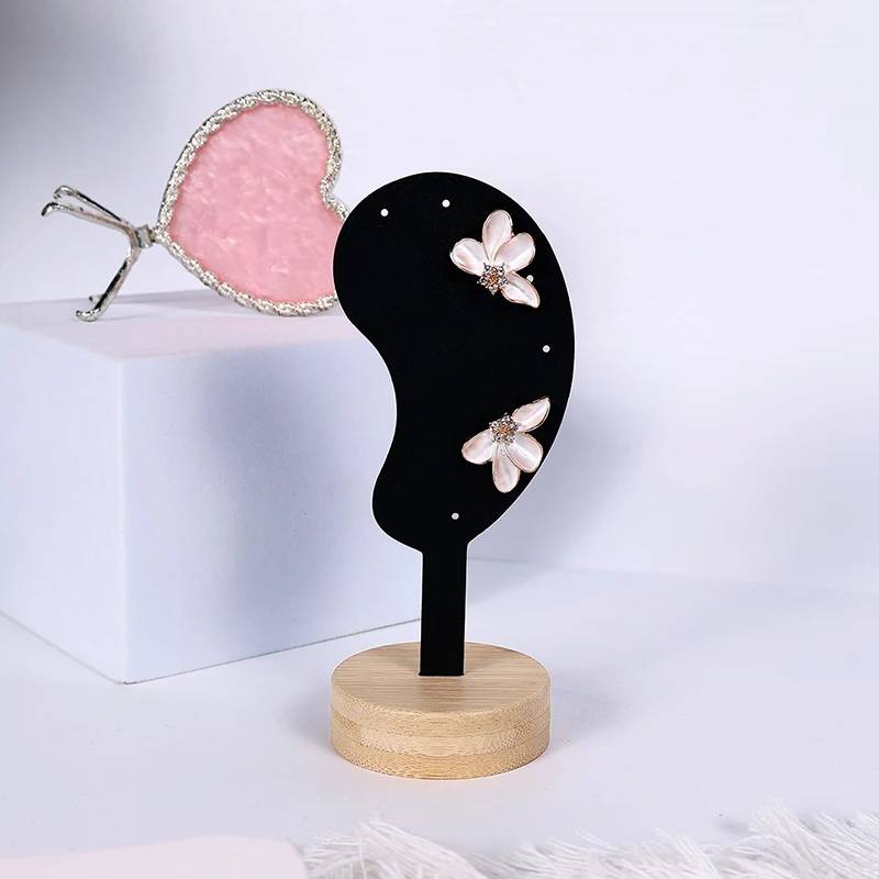 Wood Portable Earring Display Stand Jewelry Rack Ear Shaped Ear Studs Organizer Holder Rack for Earrings Earrings Display Tool 5