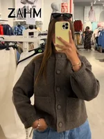 Elegant Knit Solid Women Cardigan O Neck Full Sleeve Single Breasted All-match Pocket  Lady Jacket 2025 Autumn Female Knitwear