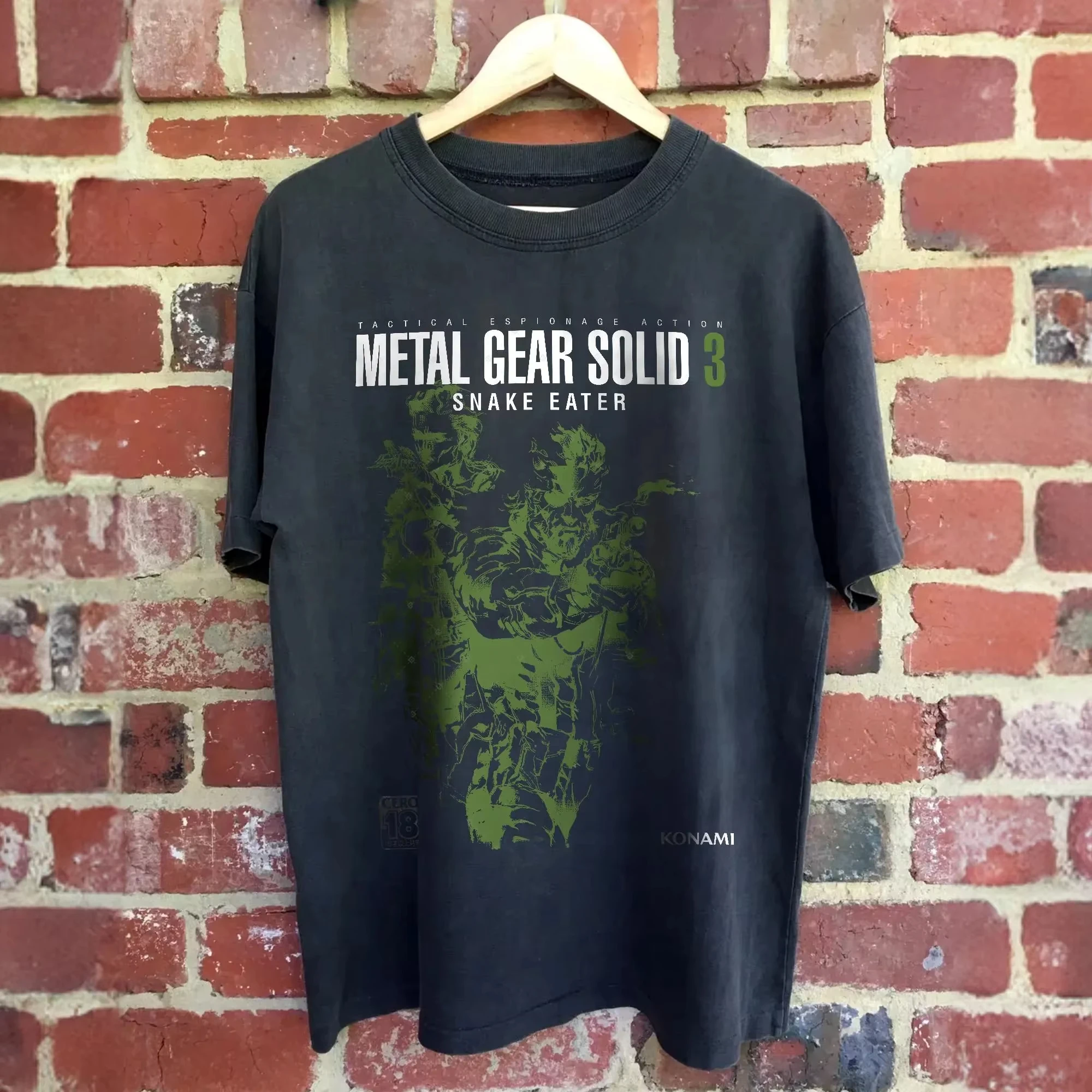 메탈 기어 솔리드 3 스네이크 멋진 코튼 셔츠 크루넥 게임 여름 티셔츠 남성 여성 티셔츠 부모 자녀 성인 어린이