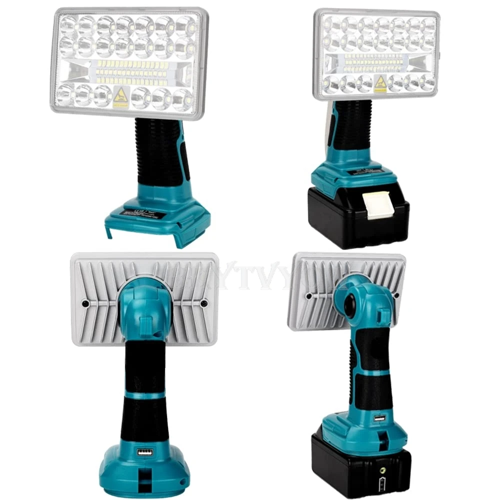 Cordless 2000LM Floodlight for Makita 14.4-18V Battery 18W LED Work Light Flashl