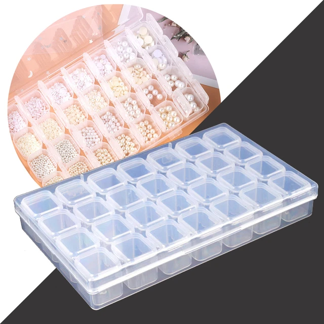 Nail Charm Storage Box 28/56 Girds Adjustable Plastic Boxes Container for  Beads Nail Supplies Accessories Manicure Art Organizer - AliExpress