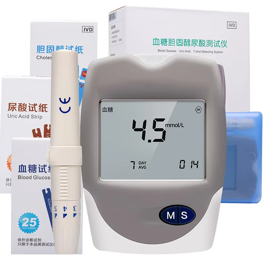 Cofoe Blood sugar Uric acid Lipids three-in-one Health Meter Home Medical Grade High Precision Cholesterol & blood glucose meter blood glucose monitor blood test meter blood lipid analyzer