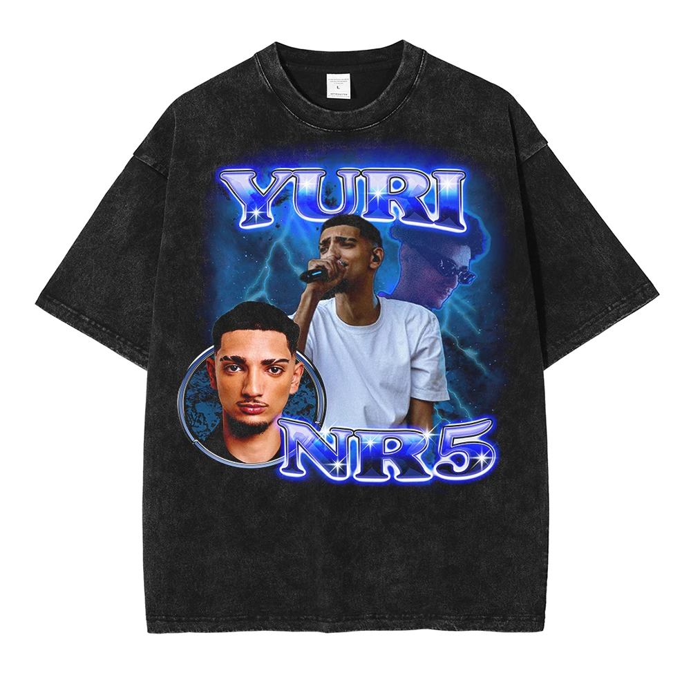

New Washed Hip Hop Streetwear Rapper Portrait Printed T-shirt 2023 Men Summer Tees Cotton Tops Short Sleeve Casual Loose Tshirt