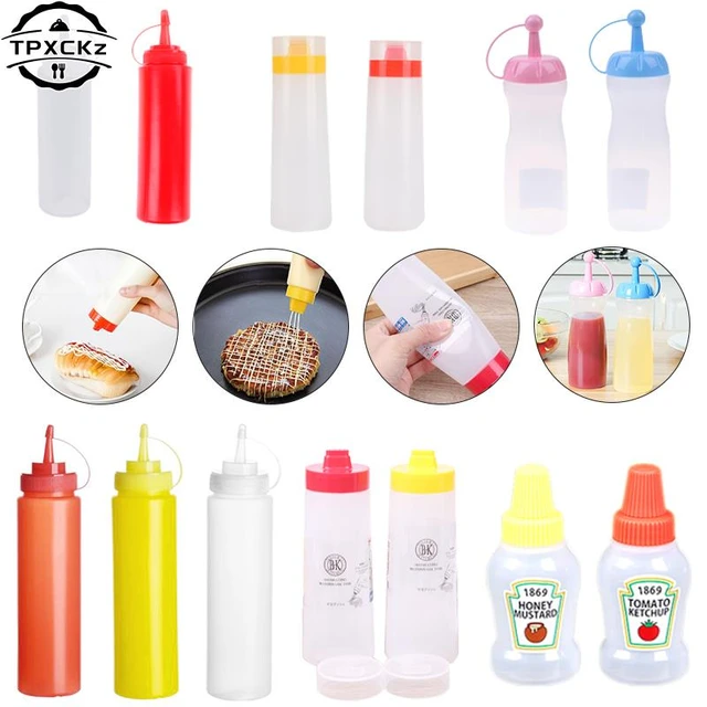 1/3pcs PE Condiment Squeeze Bottles for Ketchup Mustard Mayo Hot