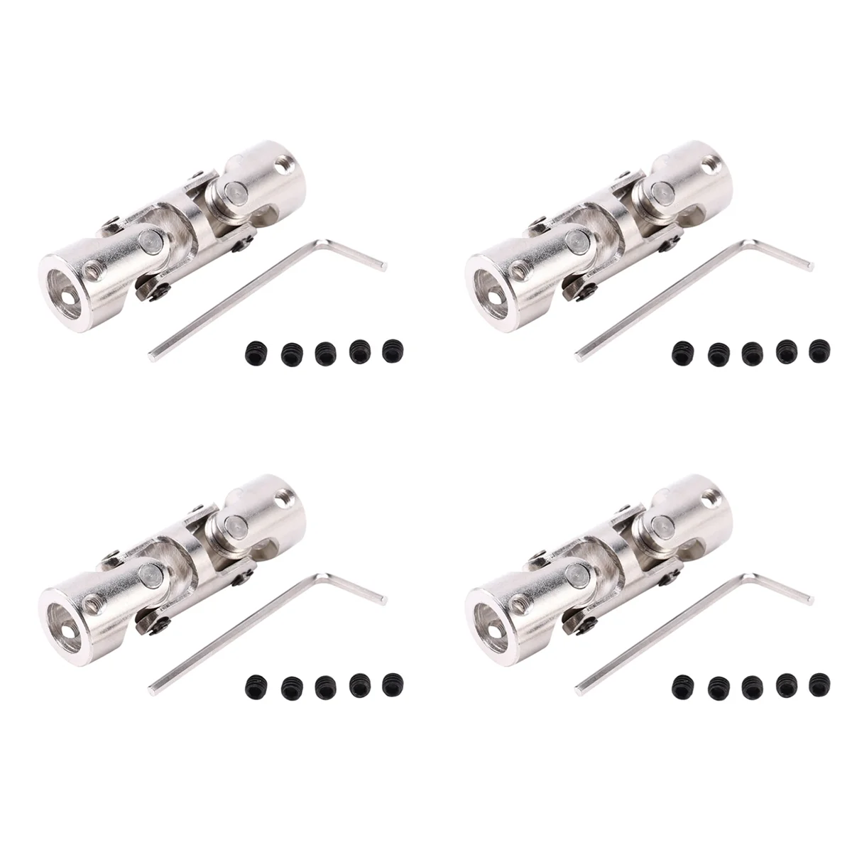 BAAU 4X Rc Double Universal Joint Cardan Joint Gimbal Couplings with Screw,6x6Mm