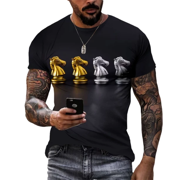 Placa de xadrez preto e branco 3D Print T-shirt extragrande, moda infantil,  Harajuku manga curta tops, camisetas, roupas de camiseta - AliExpress