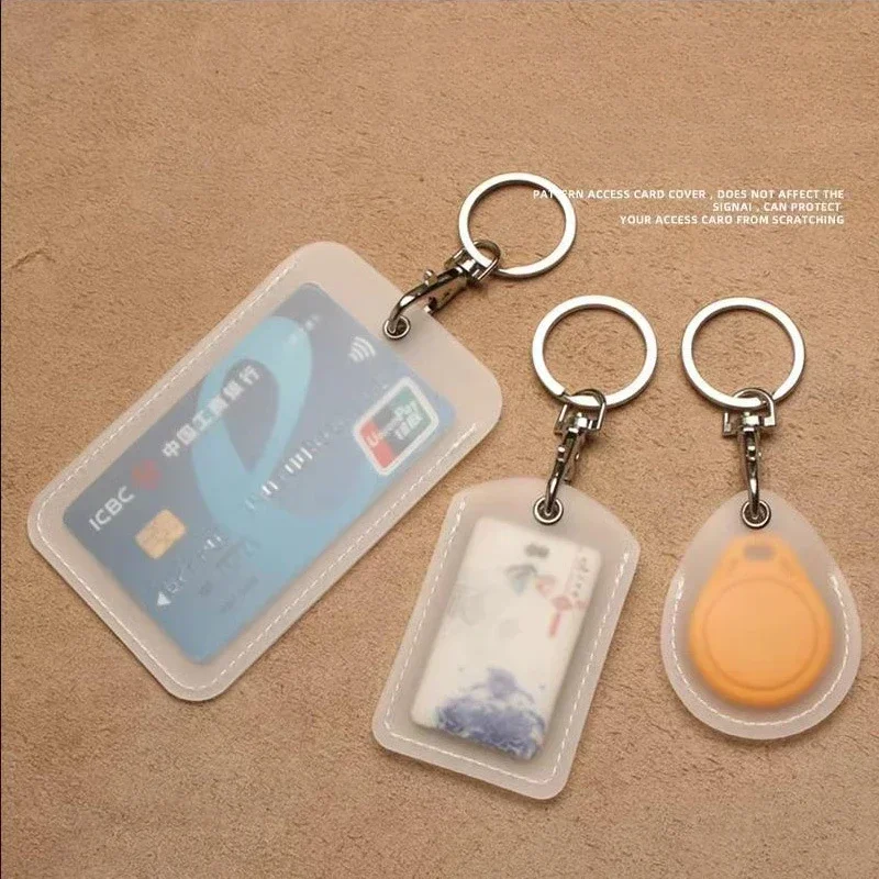 Transparent Bus Card Holder with Key Ring Convenient ID Card IC Bags Access Cards Protective Cases credit card holder,card holder,card protector,idol card protector,photo card holder
