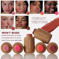 PAGE VINE Pocket Blush Stick Lip & Cheek Hydra Stick Highlighter Brightens Natural Hydrated Skin Creamy Blusher Cosmetics Makeup 2