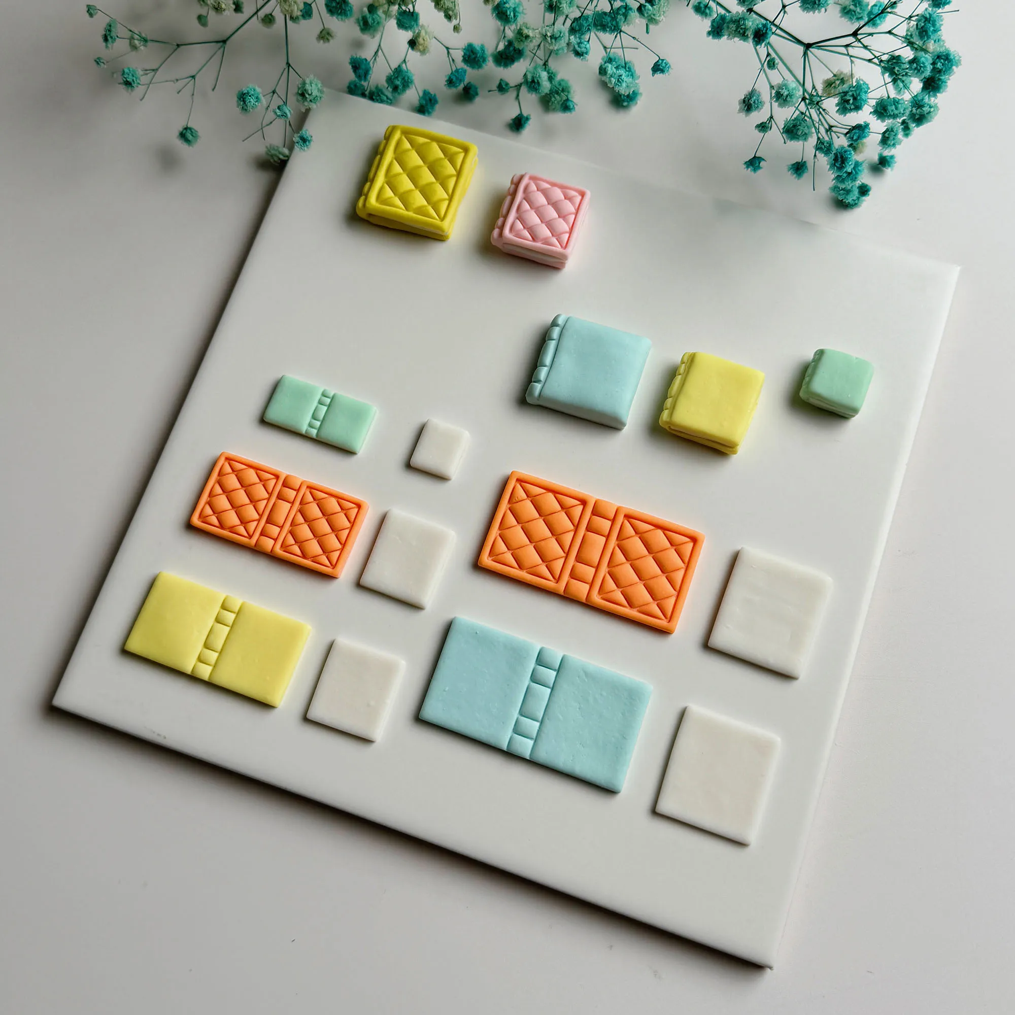 2PCS Square Book Shaped Soft Polymer Clay Cutting Handmade Earrings Embossing Cutter DIY Jewelry Pendant Clay Sculpting Tools