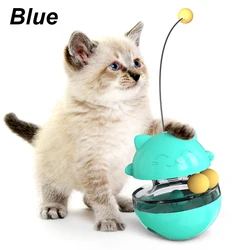 Interactive Food Dispensing Cat Toy - Engaging Pet Play Ball (Blue)