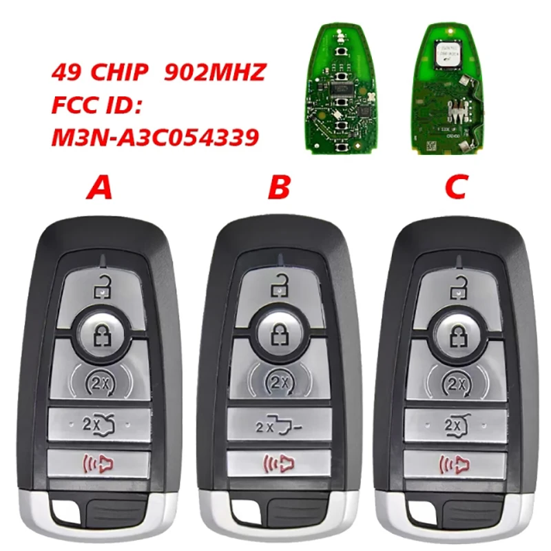 

CN018142 FCCID M3N-A3C054339 902 МГц для нового Ford 2022-2023 Mustang Lincoln Edge Explorer DISPATCH Fusion Mondeo Smart Key