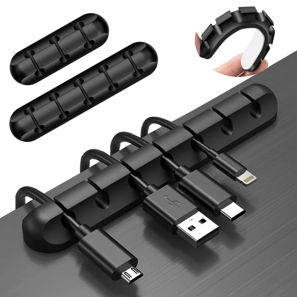 

Smart Cable Holder Silicone Flexible Cable Desktop Tidy Management Clip Cable Holder For Mouse Keyboard Headphone Wire Organizer