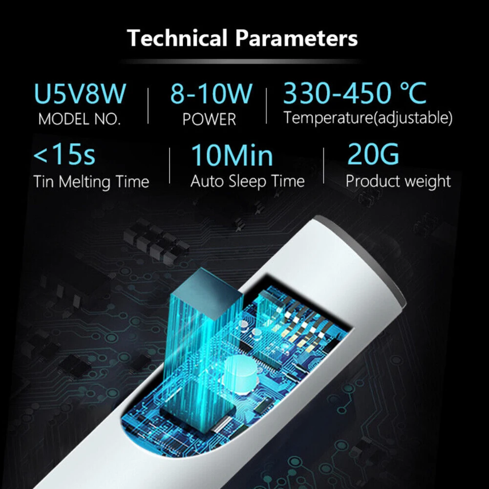 

Паяльник перезаряжаемый с USB, 5 В, 8-10 Вт