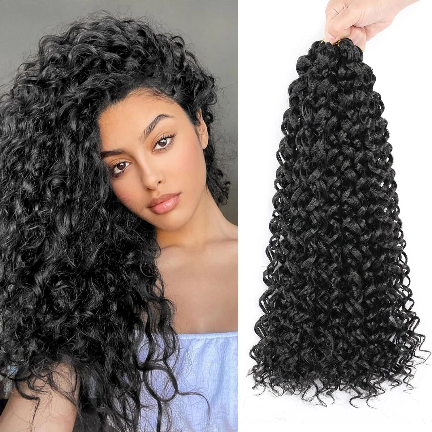 

18 Inch Curly Crochet Hair Beach Curl Water Wave Crochet Hair Deep Wave Wavy Braids Curly Crochet Hair For Black Women Extension