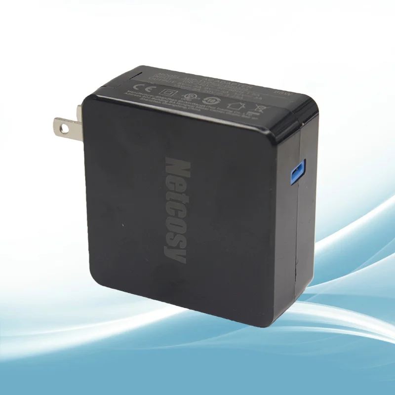 20V 3.25A 65W 미국 플러그/유럽 플러그 타입-C 충전기 USB-C PD 고속 벽면 충전기 (65W 타입-C 노트북/스마트폰/태블릿용)