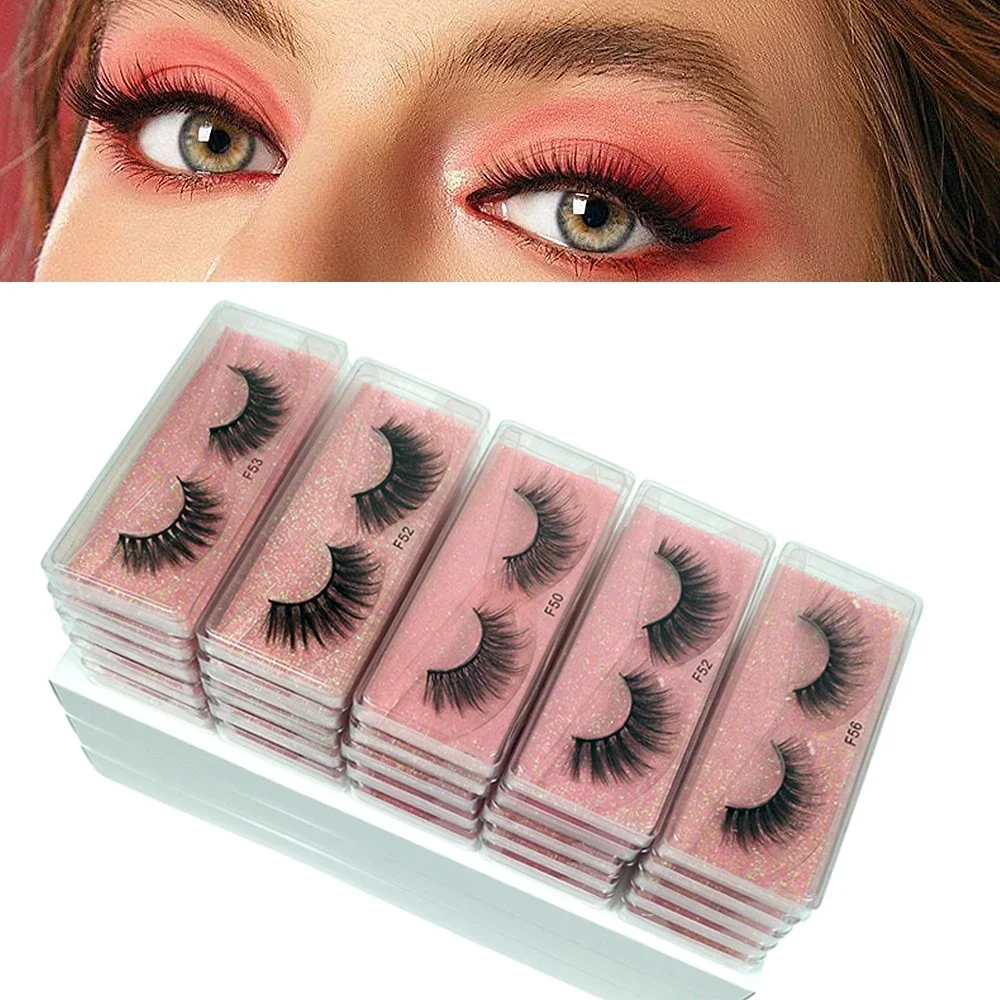 

20 Pairs Lashes Bulk Wholesale 3d Mink Lashes Natural False Eyelashes Pack Makeup Soft Thick Fluffy Mink Eyelashes Bulk