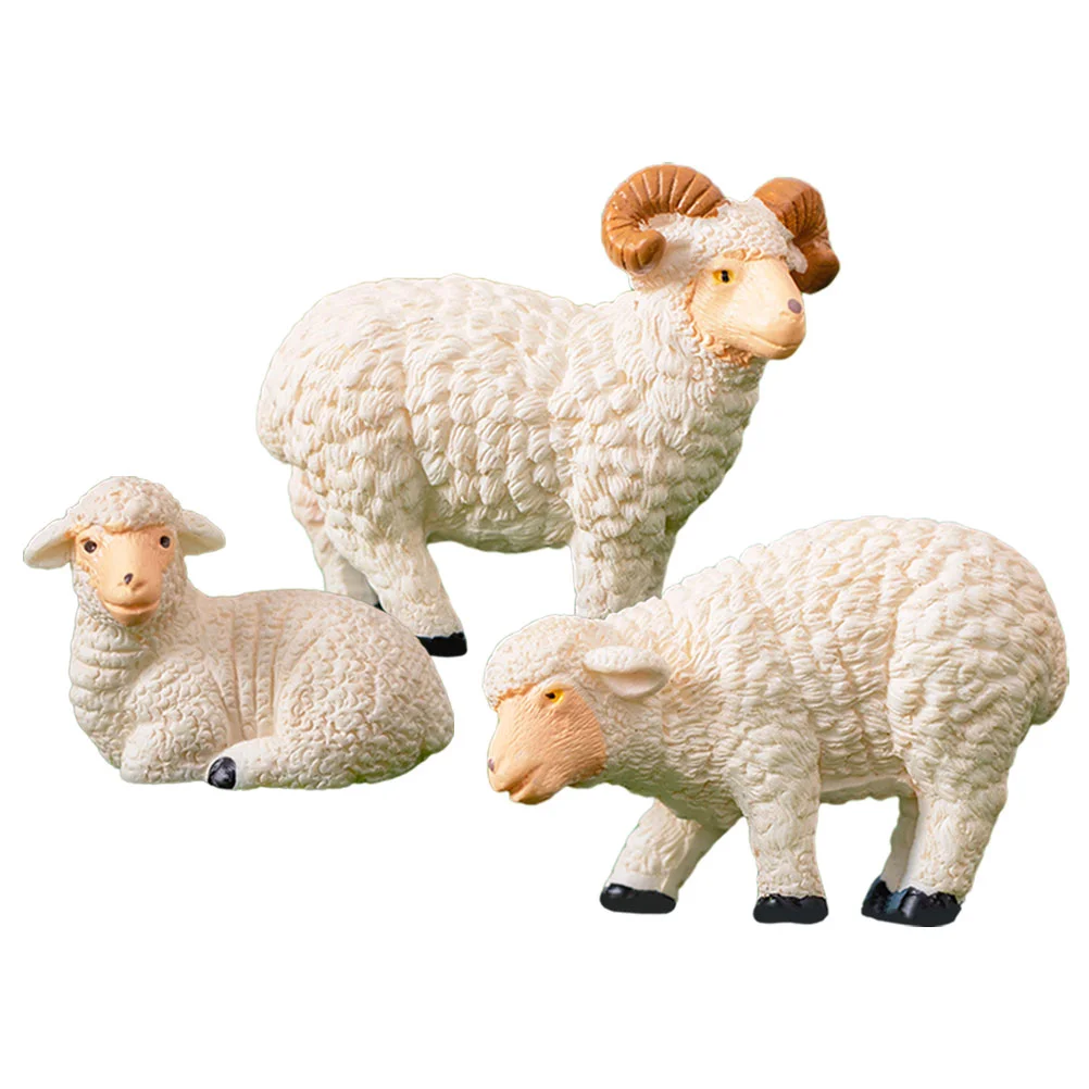 Miniature Sheep Animals Ornamento, Tiny Figurines, Simulation Model, Home Acessórios