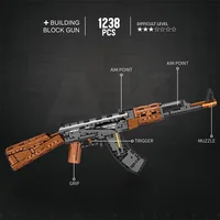 AK47 Assault Rifle Model Building Blocks Military Army Weapon Shootable Imitation Gun Bricks Children’s Holiday Gifts DIY Toys 3