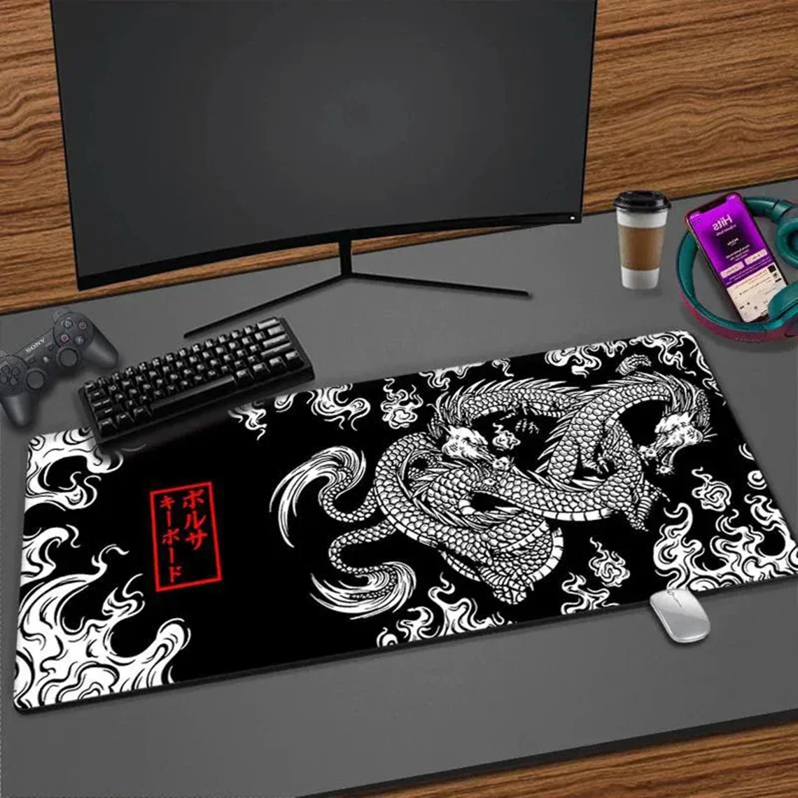 

Large Gaming Mousepad XXL Keyboard Gamer on The Table Speed Desk Mat Anime 900x400 700X300 Mouse Mat Japanese Dragon Mouse Pad