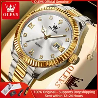 OLEVS 3623 Luxury Men Watch Stainless Steel Waterproof Luminous Automatic Date Men's Watch Brand Trendy Gold Men Quartz Watch