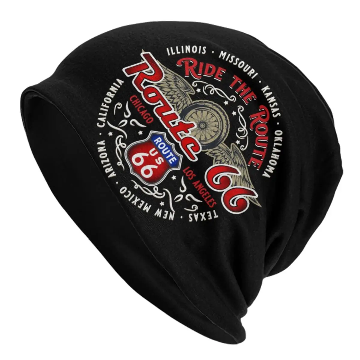 

Read The Route 66 Motorcyle Bikers Bonnet Hats Cool Knitting Hat For Women Autumn Winter Warm USA Highways Skullies Beanies Caps