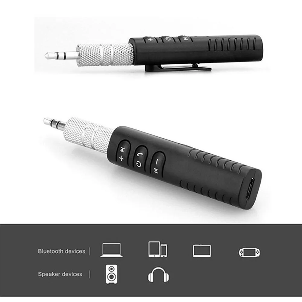 Bluetooth Audio Adapter Bluetooth MP3 Receiver Wireless Bluetooth 5.0 Receiver Transmitter Adapter 3.5mm Jack For Car Music Audio Aux Headphone Reciever Handsfree