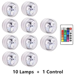 Battery - Operated RGB Submersible LED Mood Light with Remote Control (10Lamps 1 Controller)