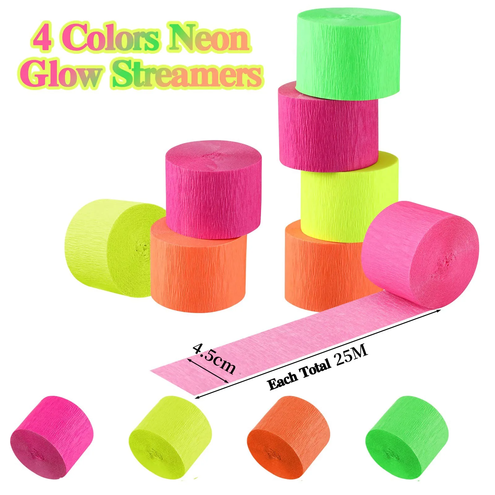 25M 4.5cm UV Glow Tape Neon Party Stickters Glow Party Supplies Decorations For Wedding Birthday Fiesta Party