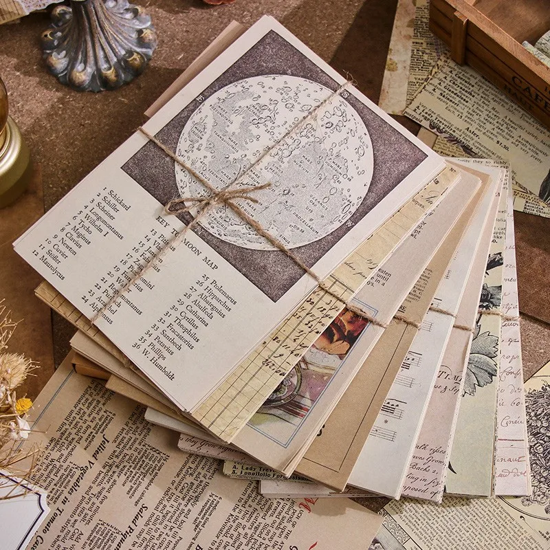

30pcs Vintage Scrapbook Material Paper Retro Newspaper Diy Decoration For Scrapbooking Planner Journal Art Project Diary Letter
