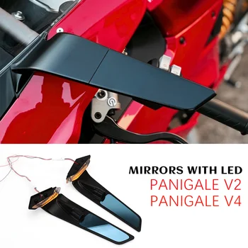 for Ducati Panigale V2 Accessories With LED Turn Signal Stealth Mirrors ...