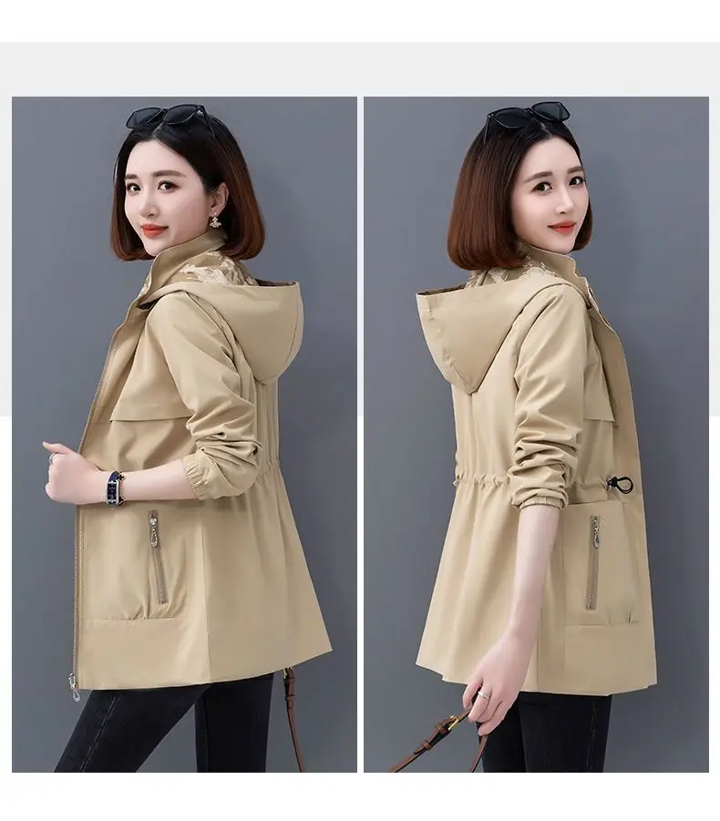 Spring Women's Jackets Causal Windbreaker 2024 New Two-Sided PiercingThin Basic Coat Lightweight Jacket Outwear Women Clothing