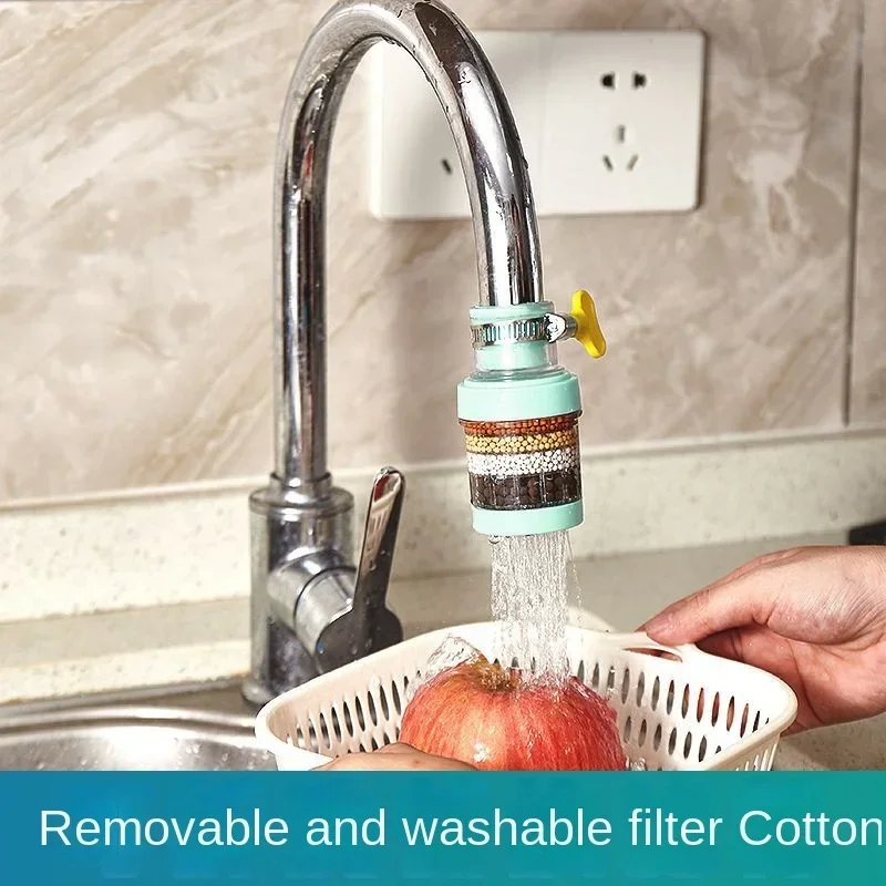 Faucet Water Filter, Removable Six Layer Faucet Filter Activated Carbon Water Filter Splash Proof Showerhead Water-saving Device