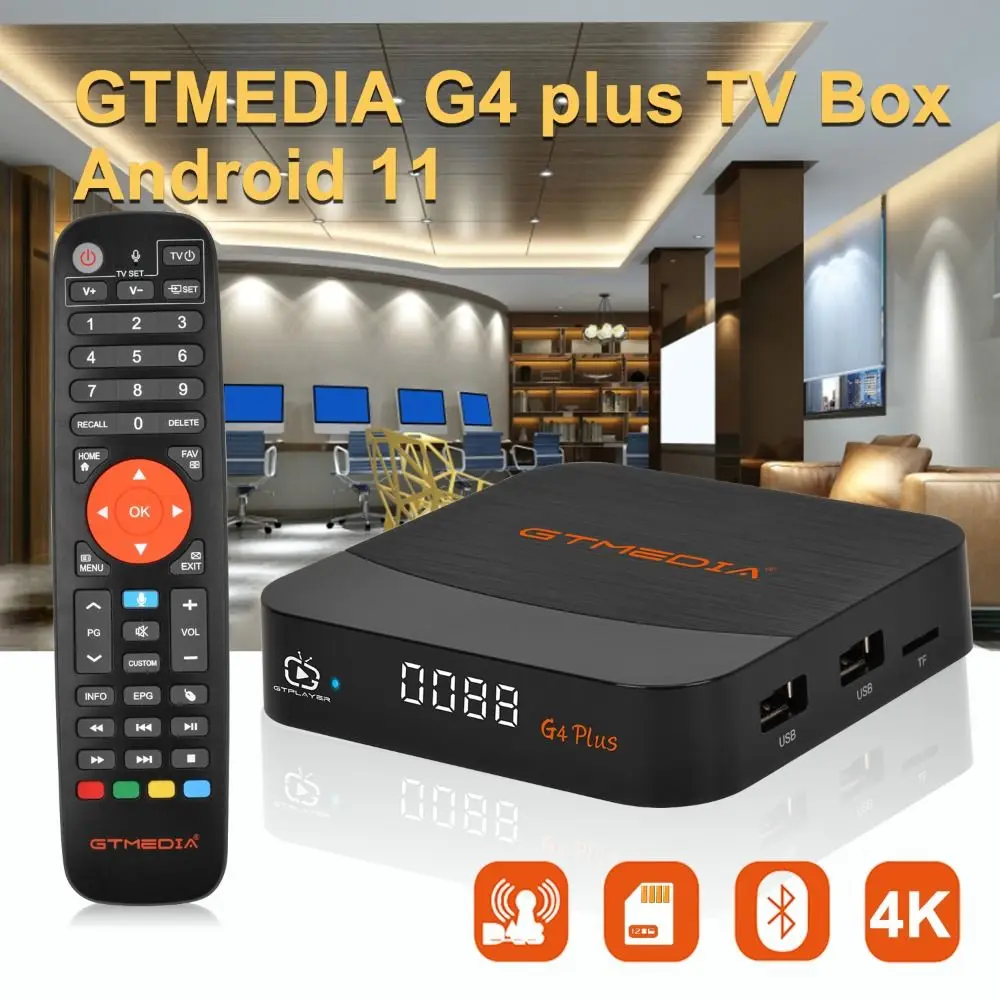 

H.265/VP9 Set Top Box 4K HD Media Player TV Box BT Voice Remote Control Android 11 2.4G/5.8G WIFI For GTMEDIA G4 Plus