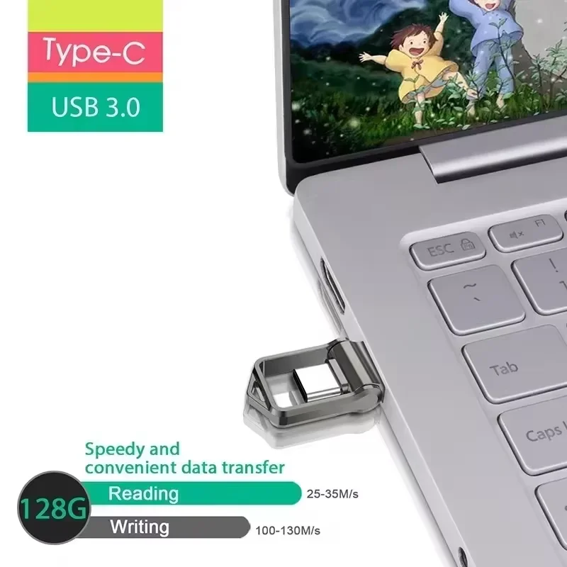 High-Speed 256GB USB 3.0 Flash Drive - Original 2-in-1 USB & Type-C Pen Drive