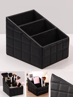 High Quality PU Leather Makeup Brush Bucket Multiple Sizes Large Capacity Storage Bucket Dresser Desktop Organizer Storage Box 2
